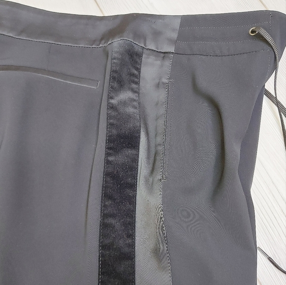 NWOT Almost Vintage Evening Wear Cambio Jet Black Tuxedo Wide Leg Pants Small - Picture 9 of 13